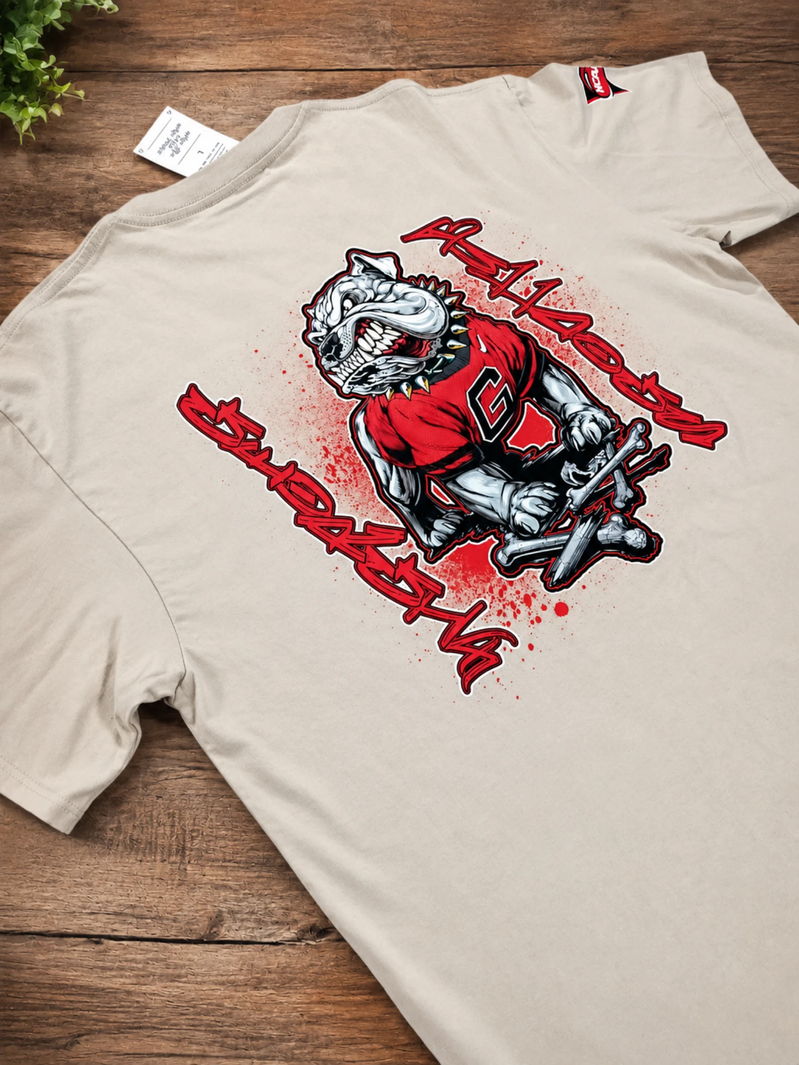 Georgia Bulldogs Beige NCAA T-shirt maat L Oversized – photo 2